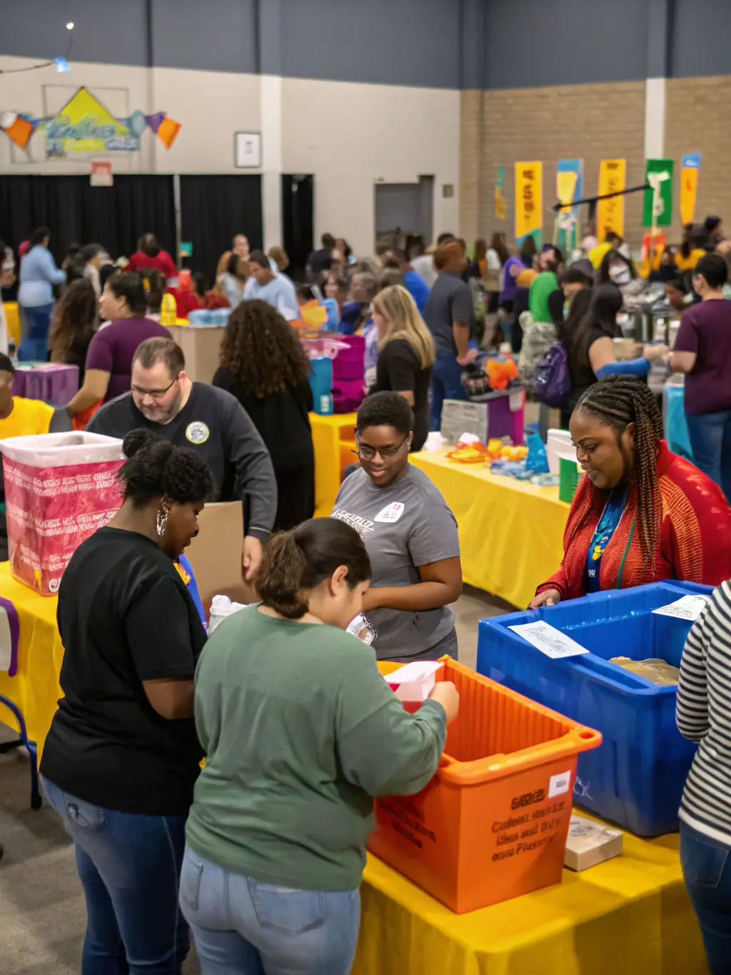 A photograph of a fundraising event organized to support the restoration of local chapels, showing community members enjoying the event and contributing to the cause.